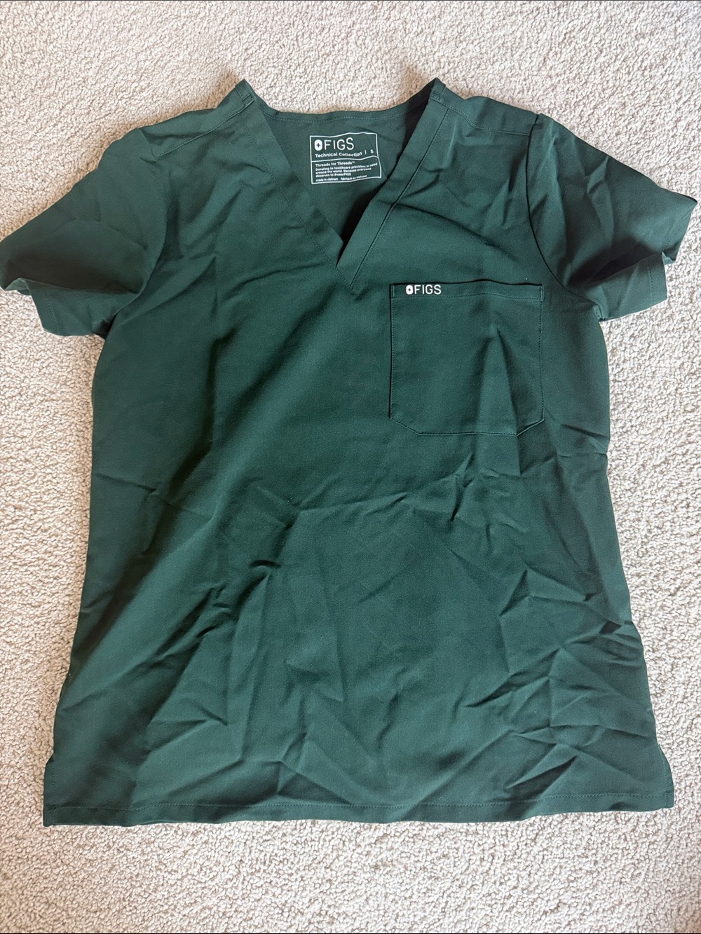 FIGS Women's Scrub Top in Forest Green